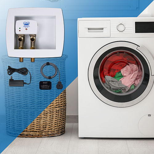Washing machine leak detection and automatic water shutoff kit