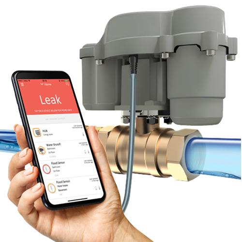 RSC-900 wireless, app-based plumbing leak detection and automatic shutoff system