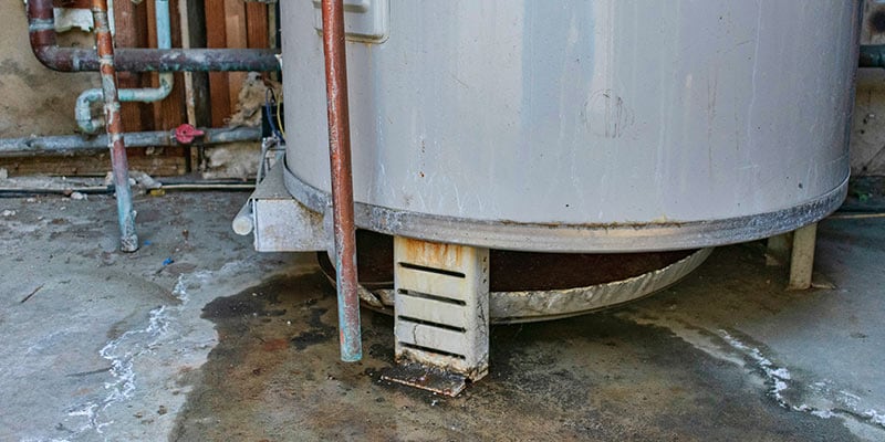 Water heater leak detection system